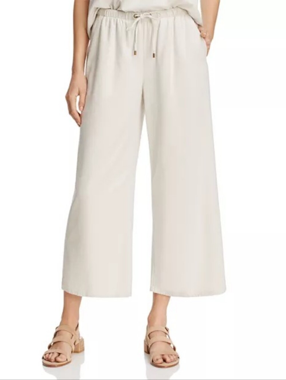 Eileen Fisher Silk Noil Cropped Pants